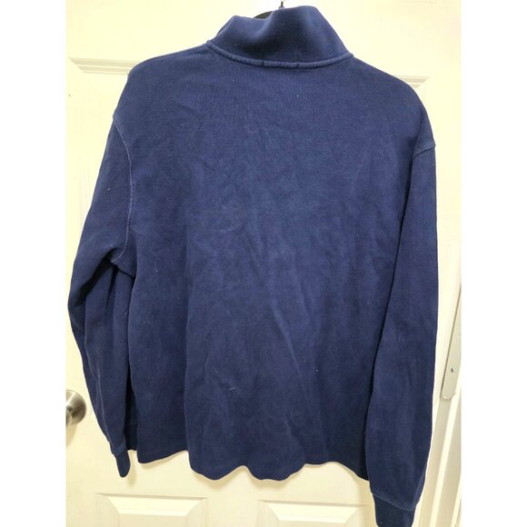 Ralph Lauren Polo Navy Blue 1/4 Zip Pullover Sweater With Red Logo Size L - Picture 3 of 10